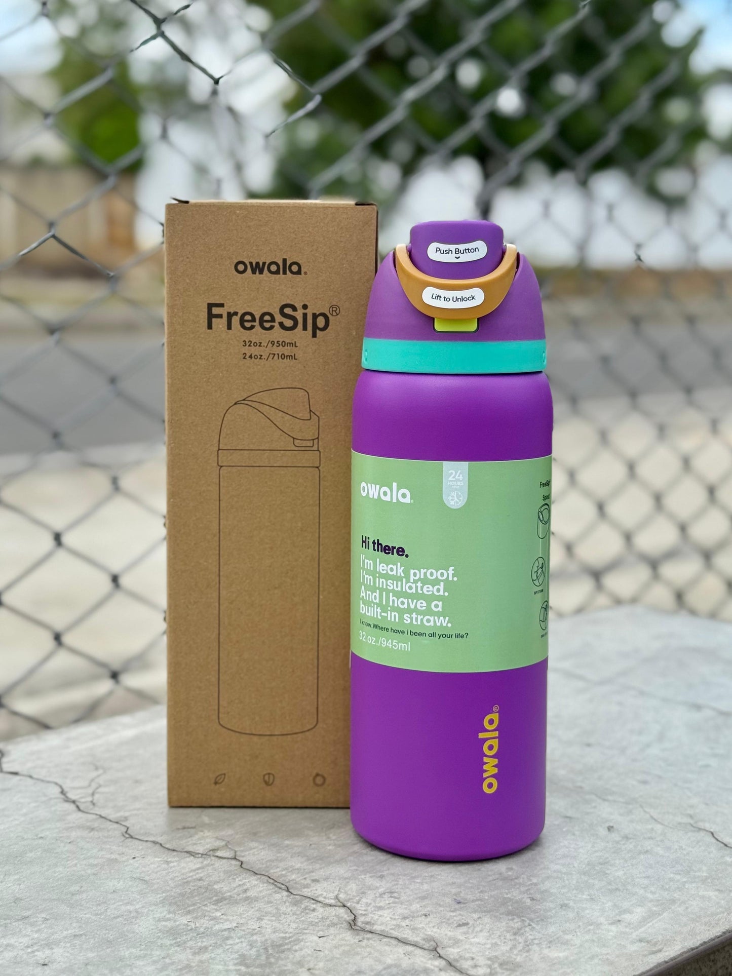 Termo de Acero Inoxidable Owala 32oz, Termo Owala Antiderrame con Agarradera