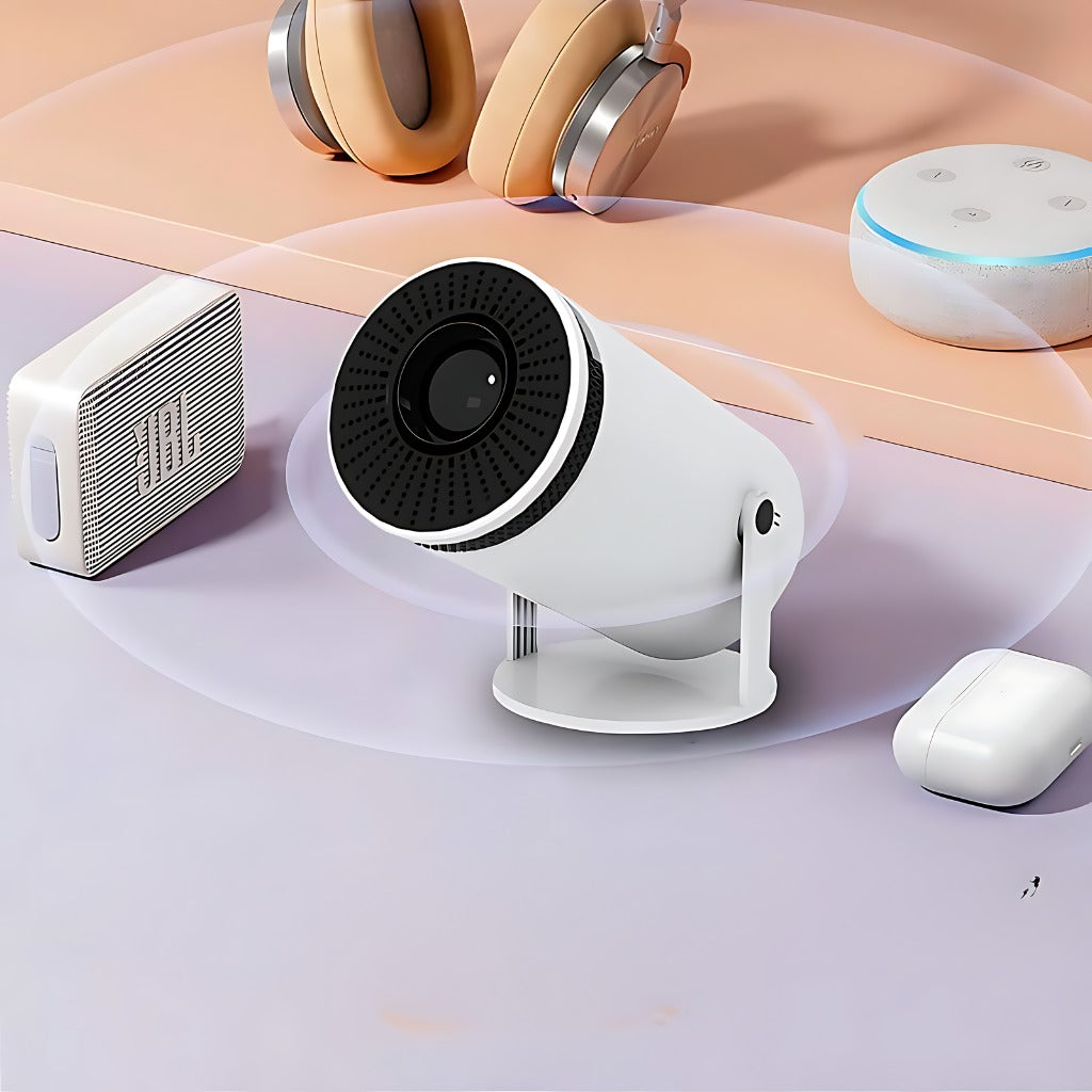 Proyector Portátil Hy300 con Android 11 y WiFi, Convierte Cualquier Pared en tu Cine Personal