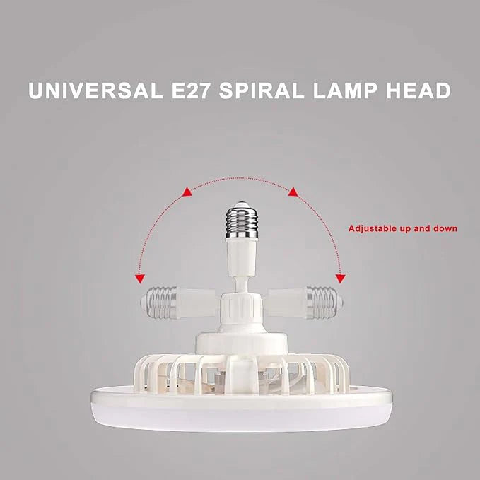 Ventilador de Techo con Luz LED E27, 3 Temperaturas, Velocidad Ajustable, Control Remoto