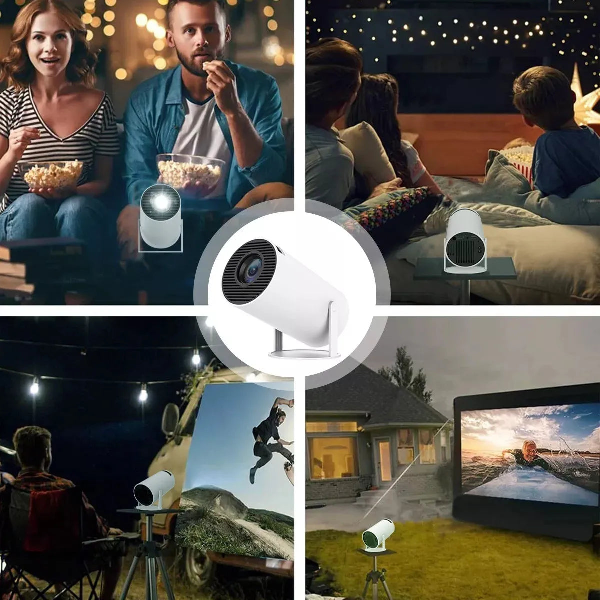 Proyector Portátil Hy300 con Android 11 y WiFi, Convierte Cualquier Pared en tu Cine Personal
