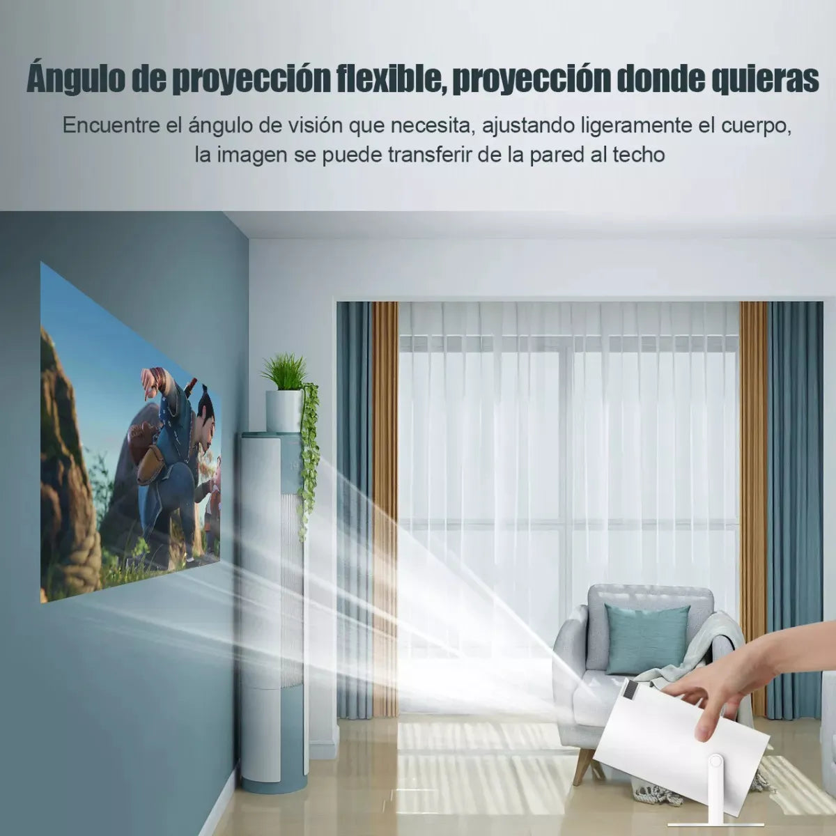 Proyector Portátil Hy300 con Android 11 y WiFi, Convierte Cualquier Pared en tu Cine Personal