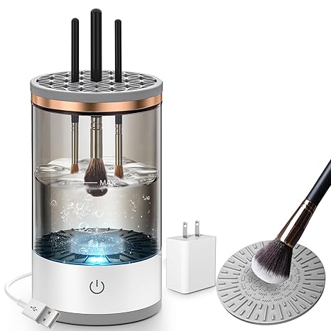 Limpiador Eléctrico de Brochas de Maquillaje, Recargable, 7000 RPM, Portátil