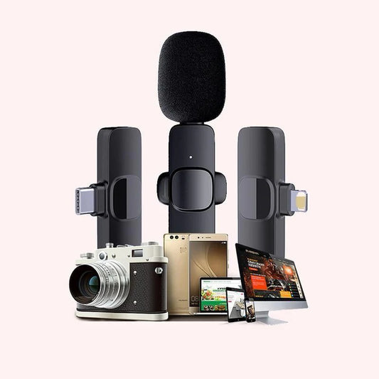 Micrófono Inalámbrico K9 Lavalier para iPhone y Android, Reducción de Ruido