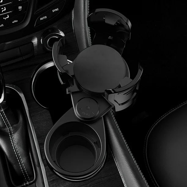 Portavasos Doble para Carro con Base Ajustable 2 en 1, Expansor de Portavasos Universal para Auto