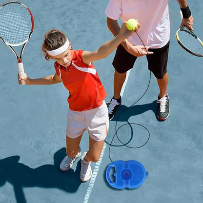 Entrenador de Tenis Portátil con Base Antideslizante y Pelota, Equipo de Práctica de Tenis Individual en Plástico ABS