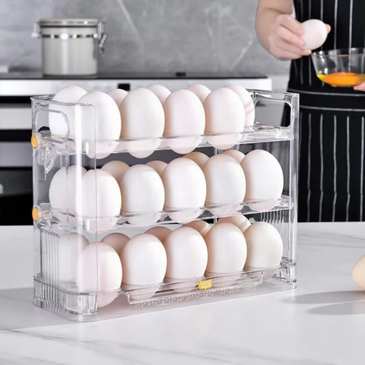 Contenedor de Huevos para Refrigerador, 30 Unidades, Plástico Duradero, Verde Transparente
