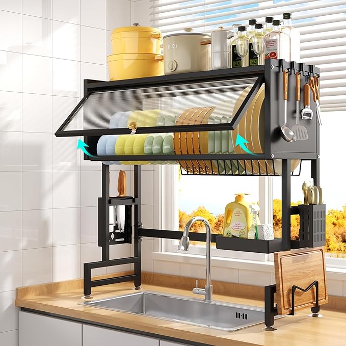 Organizador de Loza con Gabinete, Gran Capacidad, Resistente, para Cocina