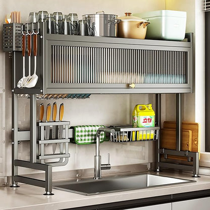 Organizador de Loza con Gabinete, Gran Capacidad, Resistente, para Cocina