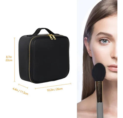 Cosmetiquera Portátil con Espejo LED Táctil y Luz Ajustable, Maletín de Maquillaje Profesional con Espejo Iluminado LED