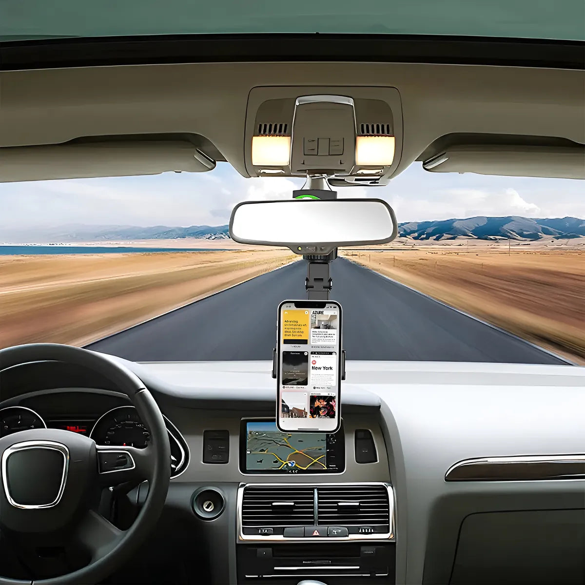 Soporte de Celular para Carro 360°, Soporte de Teléfono Multifuncional con Clip