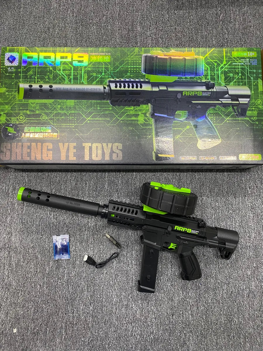 Subfusil de Juguete ARP9 Eléctrico con Cargador de Tambor, Full Equipado para la Máxima Diversión