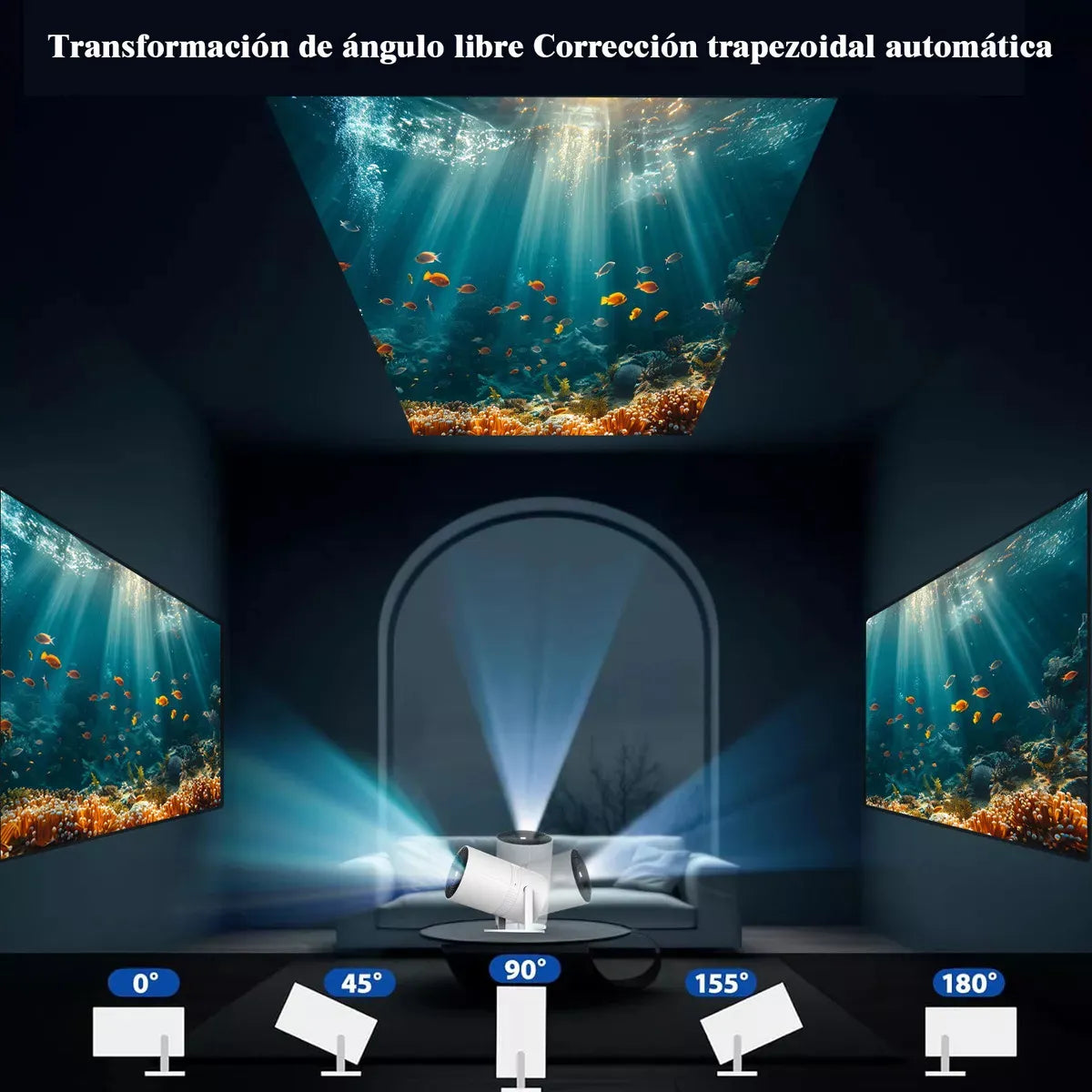 Proyector Portátil Hy300 con Android 11 y WiFi, Convierte Cualquier Pared en tu Cine Personal