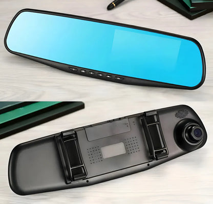 Espejo Retrovisor Inteligente con Doble Cámara Full HD, Dashcam Tipo Espejo Retrovisor con Pantalla de 4.3