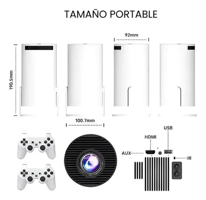 Proyector Portátil M300 Max con Android TV y 20.000 Juegos, Tu Centro de Entretenimiento Total