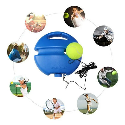 Entrenador de Tenis Portátil con Base Antideslizante y Pelota, Equipo de Práctica de Tenis Individual en Plástico ABS