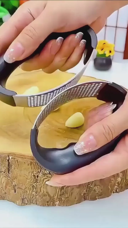 Triturador de Ajo de Acero Inoxidable, Machacador de Ajo Manual Antiolor